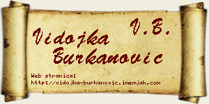 Vidojka Burkanović vizit kartica